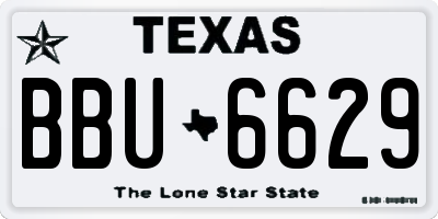 TX license plate BBU6629