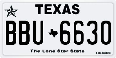 TX license plate BBU6630