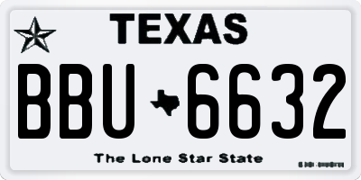 TX license plate BBU6632