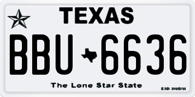 TX license plate BBU6636