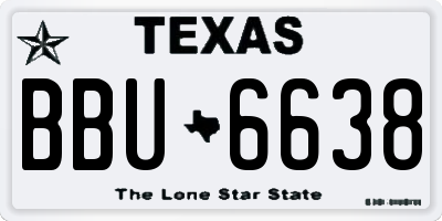 TX license plate BBU6638