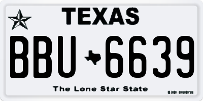 TX license plate BBU6639