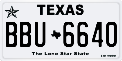 TX license plate BBU6640