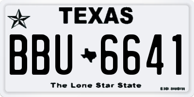 TX license plate BBU6641