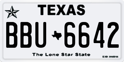 TX license plate BBU6642