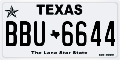 TX license plate BBU6644