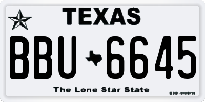 TX license plate BBU6645