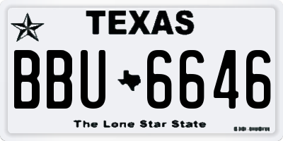 TX license plate BBU6646