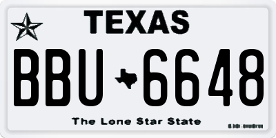 TX license plate BBU6648