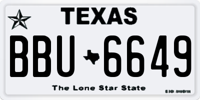 TX license plate BBU6649