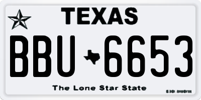 TX license plate BBU6653