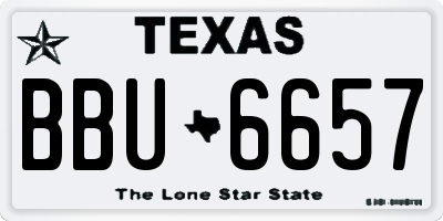 TX license plate BBU6657