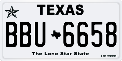 TX license plate BBU6658