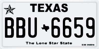 TX license plate BBU6659