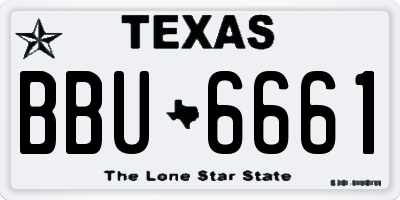 TX license plate BBU6661