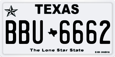 TX license plate BBU6662