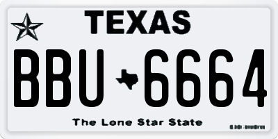 TX license plate BBU6664