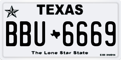 TX license plate BBU6669