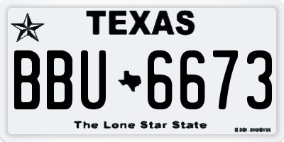 TX license plate BBU6673