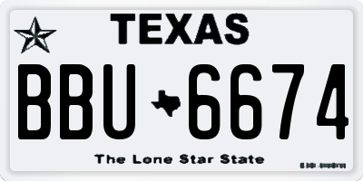 TX license plate BBU6674