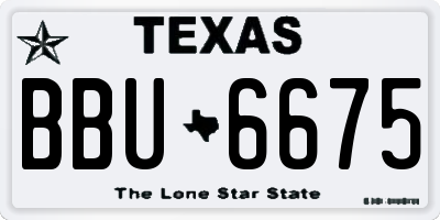 TX license plate BBU6675