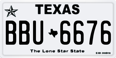 TX license plate BBU6676