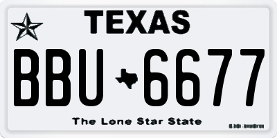 TX license plate BBU6677