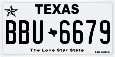 TX license plate BBU6679