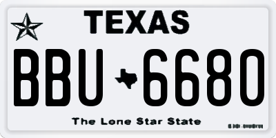 TX license plate BBU6680