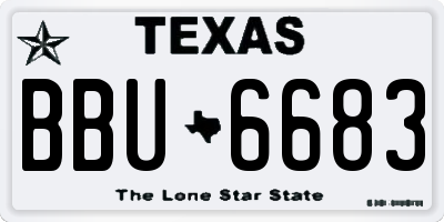 TX license plate BBU6683