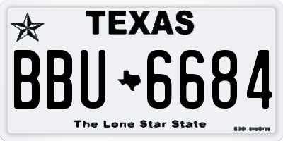 TX license plate BBU6684