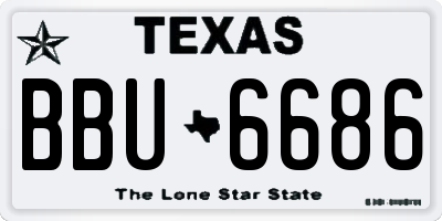 TX license plate BBU6686