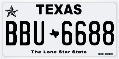 TX license plate BBU6688