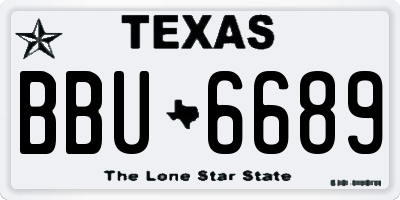 TX license plate BBU6689