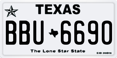 TX license plate BBU6690