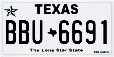 TX license plate BBU6691