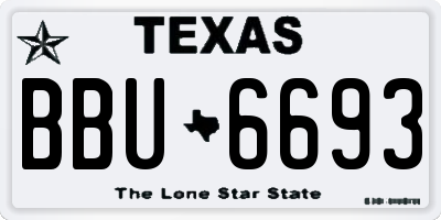 TX license plate BBU6693