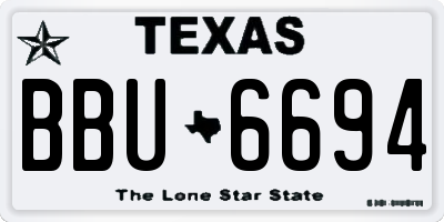 TX license plate BBU6694