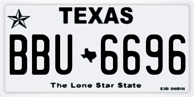 TX license plate BBU6696