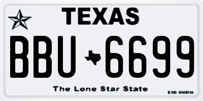 TX license plate BBU6699