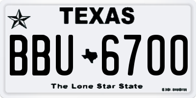 TX license plate BBU6700