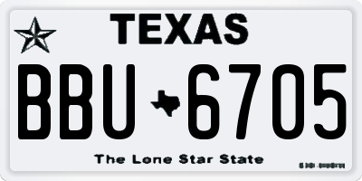 TX license plate BBU6705