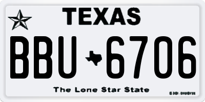 TX license plate BBU6706