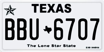 TX license plate BBU6707