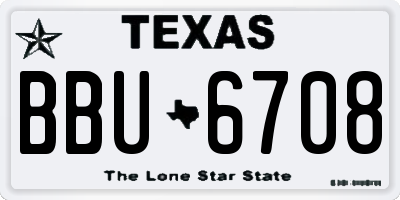 TX license plate BBU6708