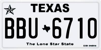 TX license plate BBU6710