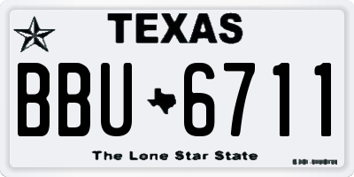 TX license plate BBU6711