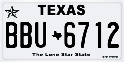 TX license plate BBU6712