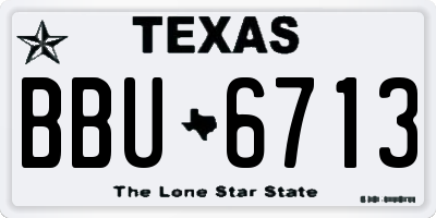 TX license plate BBU6713