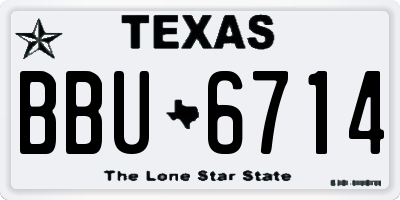 TX license plate BBU6714